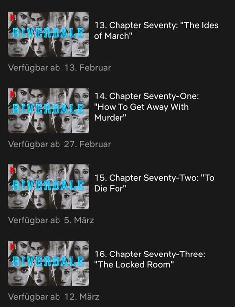 Riverdale (a Titles & Air Dates Guide) .